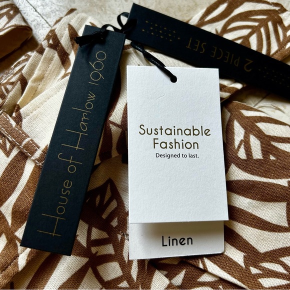 NWT House of Harlow 1960 2 piece jumpsuit halter top wide leg pants Size 8 - Picture 7 of 12